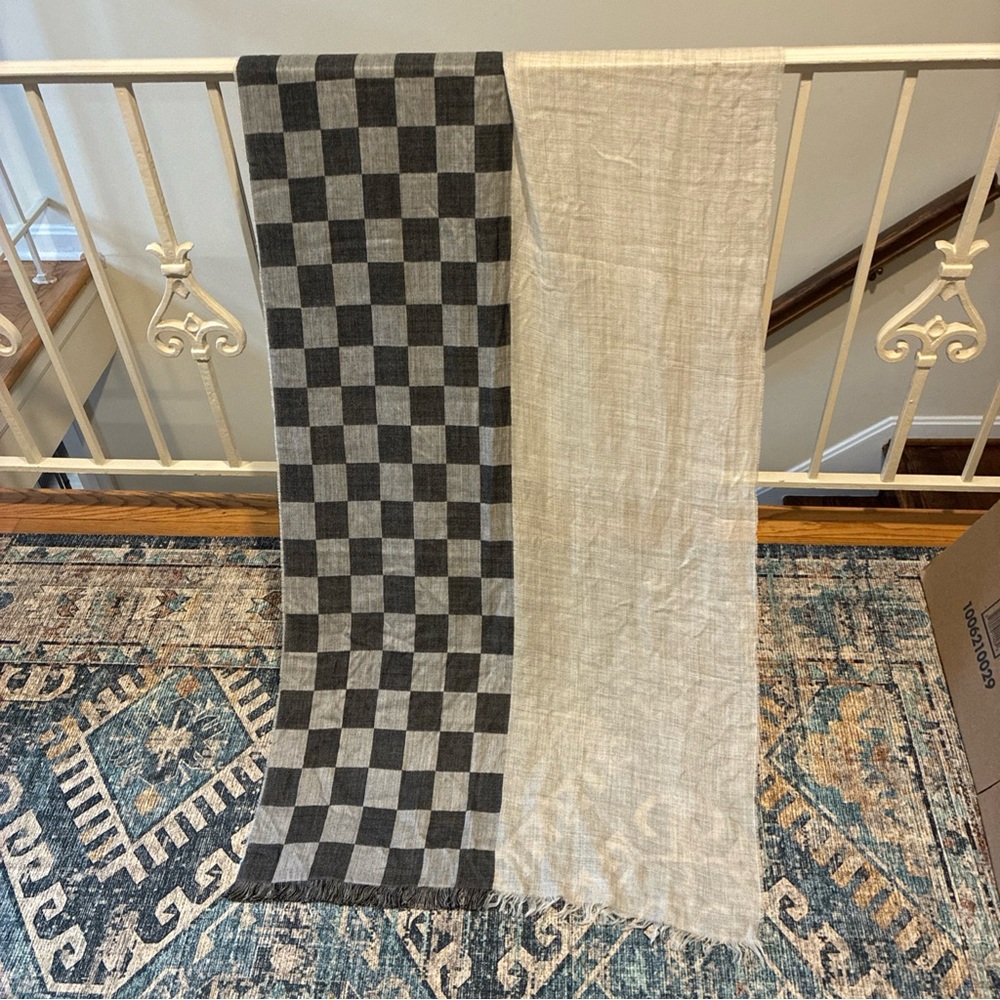 Kuna Alpaca/Silk Rectangle Scarf, Checkerboard Pa… - image 4